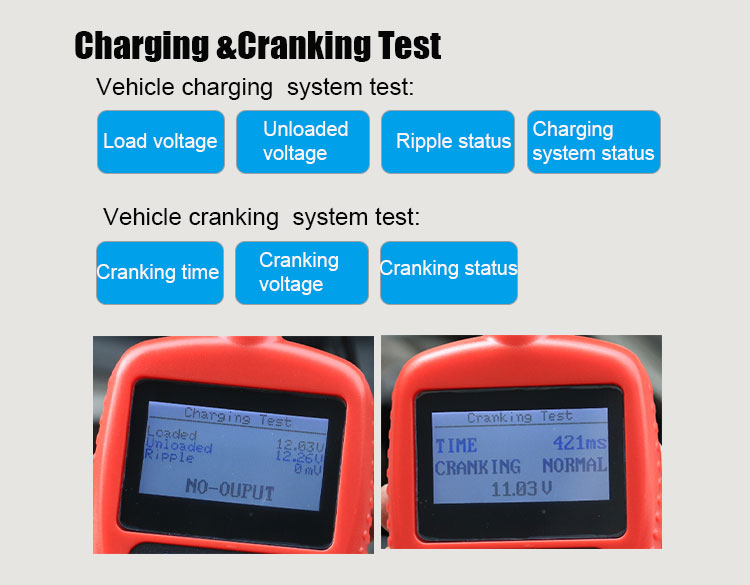 High quality  BA101 12v 24v battery tester