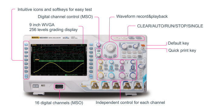 100 MHz Digital Oscilloscope, 2/4 Channels, 4 GSa/s