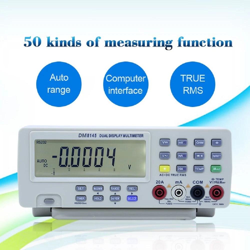 DM8145 4 7/8 Bench top Multimeter 1000V 20A 80000 Counts Digital Multimeter tester Auto Range Multimetro Digital Voltmeter Ohm