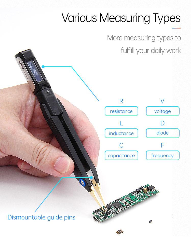 DT71 Digital Mini Tweezers SMD Tester Portable LCR Meter Diode Resistor Capacitor Multimeter Frequency Signal Generator