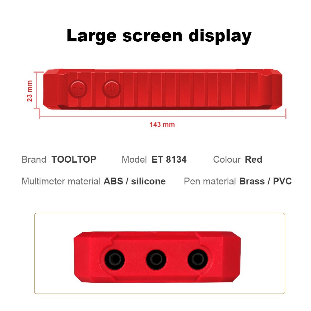 ET8134 4.7-inch Large LCD Screen Smart True RMS Digital Multimeter Automatic + Manual Measure Resistance Diode Capacitance Temperature Frequency Test