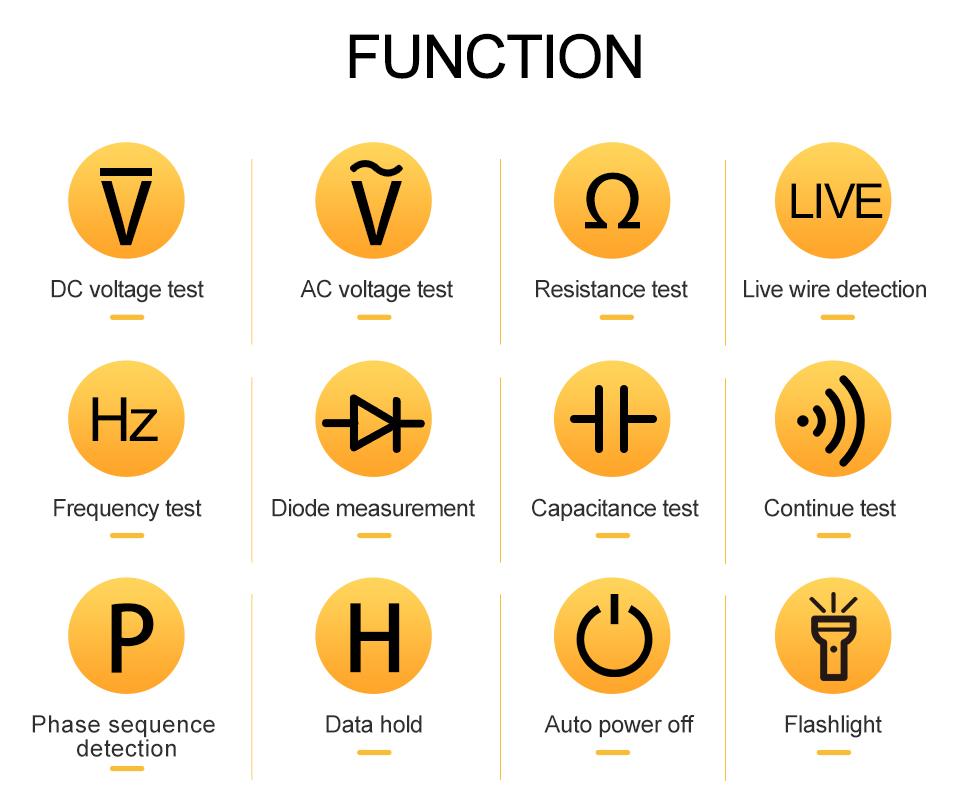 Digital Pen Type Multimeter Smart DC AC Voltage Tester Voltmeter Auto Range Resistance Capacitance True RMS Multi-meter