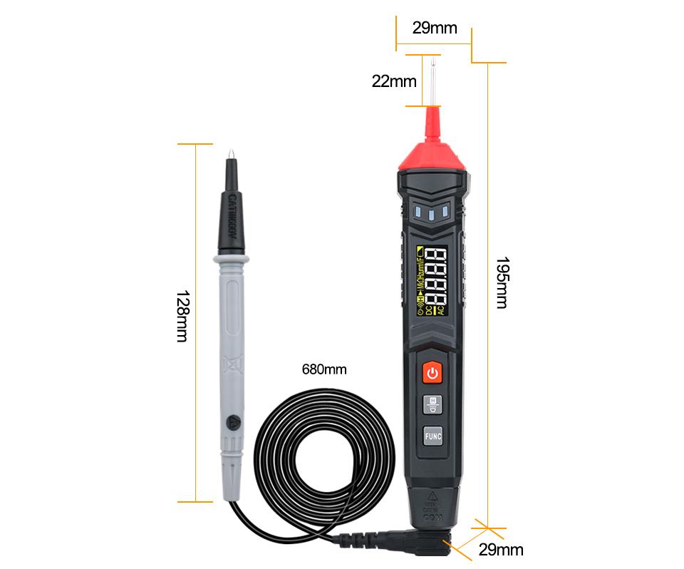 Digital Pen Type Multimeter Smart DC AC Voltage Tester Voltmeter Auto Range Resistance Capacitance True RMS Multi-meter
