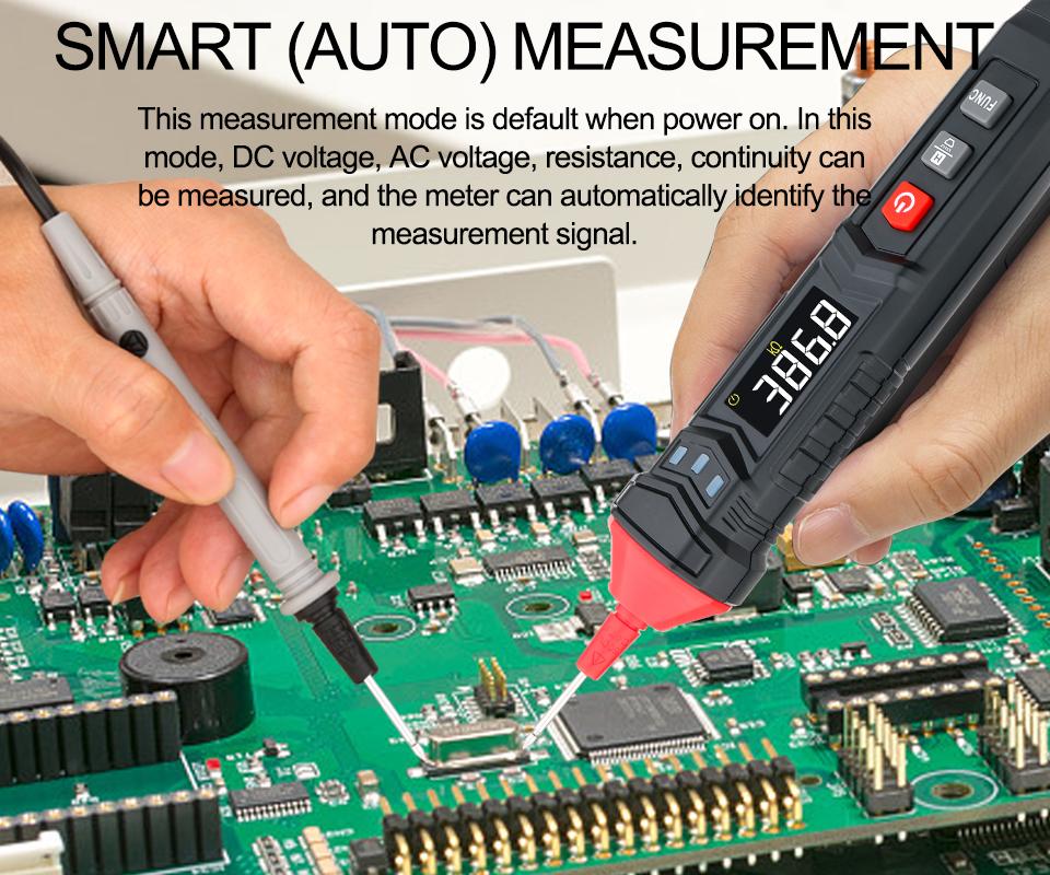 Digital Pen Type Multimeter Smart DC AC Voltage Tester Voltmeter Auto Range Resistance Capacitance True RMS Multi-meter