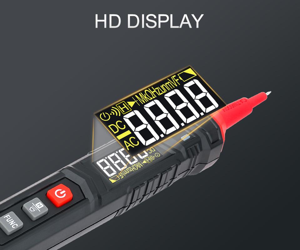 Digital Pen Type Multimeter Smart DC AC Voltage Tester Voltmeter Auto Range Resistance Capacitance True RMS Multi-meter