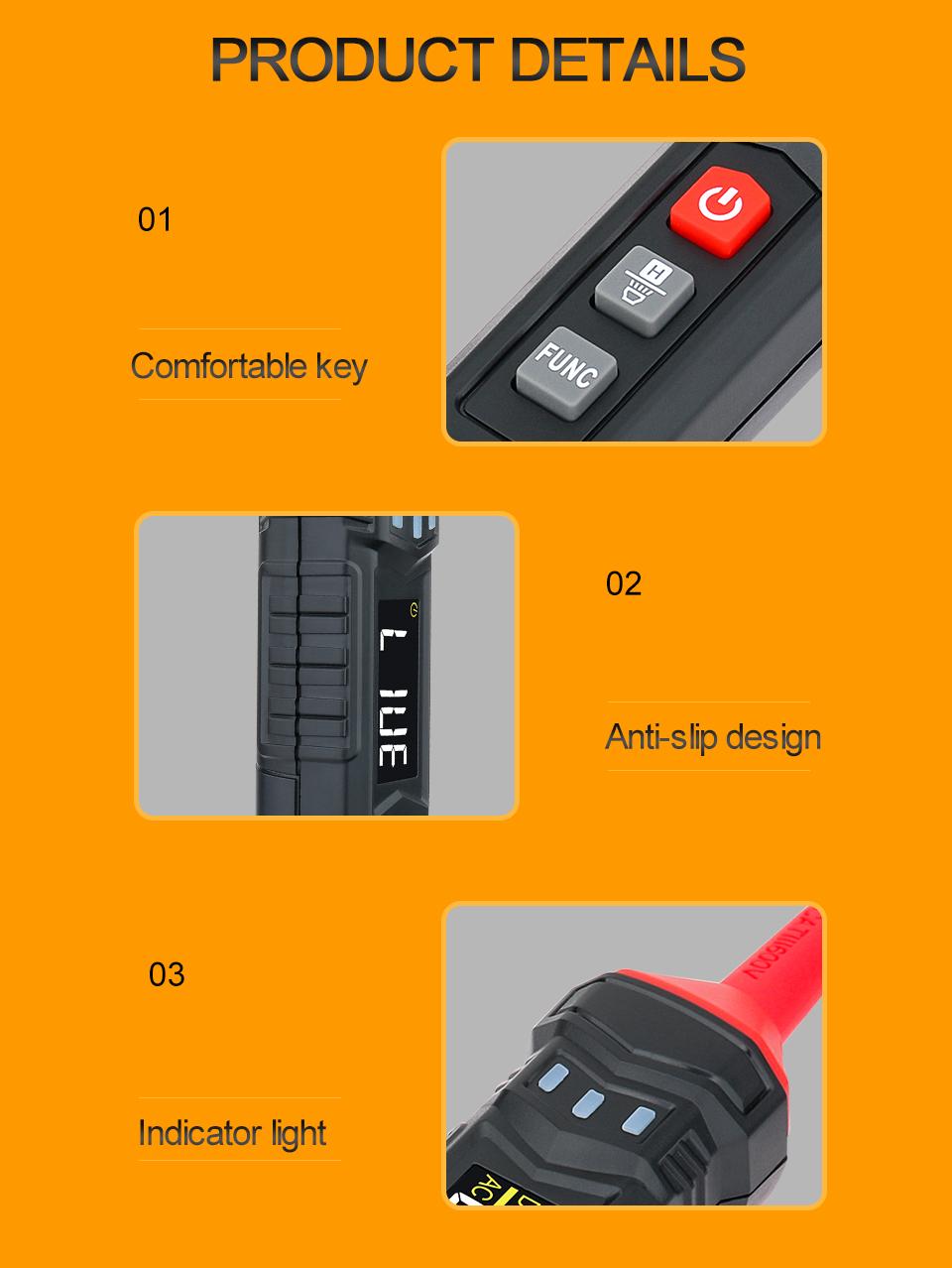 Digital Pen Type Multimeter Smart DC AC Voltage Tester Voltmeter Auto Range Resistance Capacitance True RMS Multi-meter