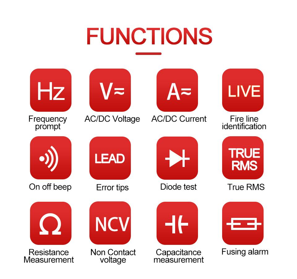 NEW Generation Digital Multimeter 600V Ture RMS AC DC NCV Smart Multimetro Tester Ohm Capacitance Hz Voltage Meter