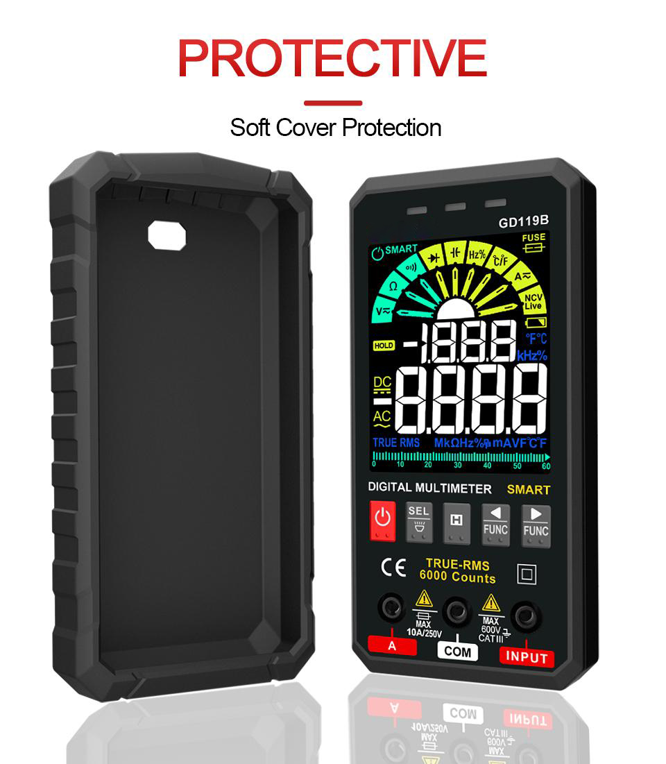 NEW Generation Digital Multimeter 600V Ture RMS AC DC NCV Smart Multimetro Tester Ohm Capacitance Hz Voltage Meter