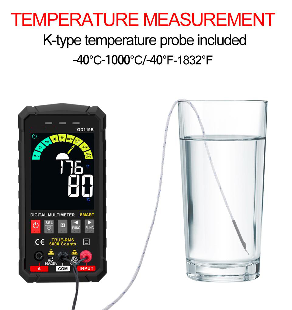 NEW Generation Digital Multimeter 600V Ture RMS AC DC NCV Smart Multimetro Tester Ohm Capacitance Hz Voltage Meter