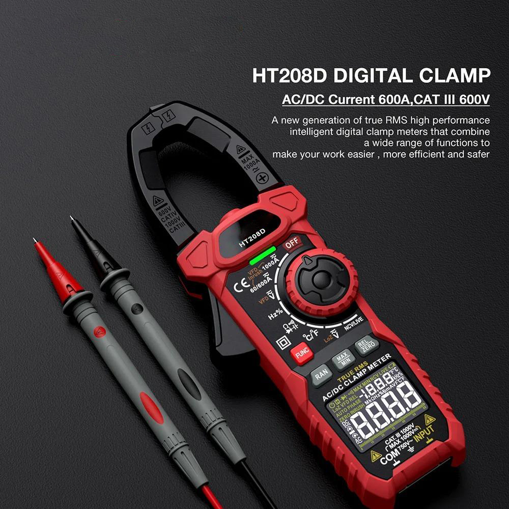 Digital Clamp Meter Multimeter High-Precision DC Voltage and AC Current Measurement Tool with Backlight Flashlight Auto Power-Off Versatile