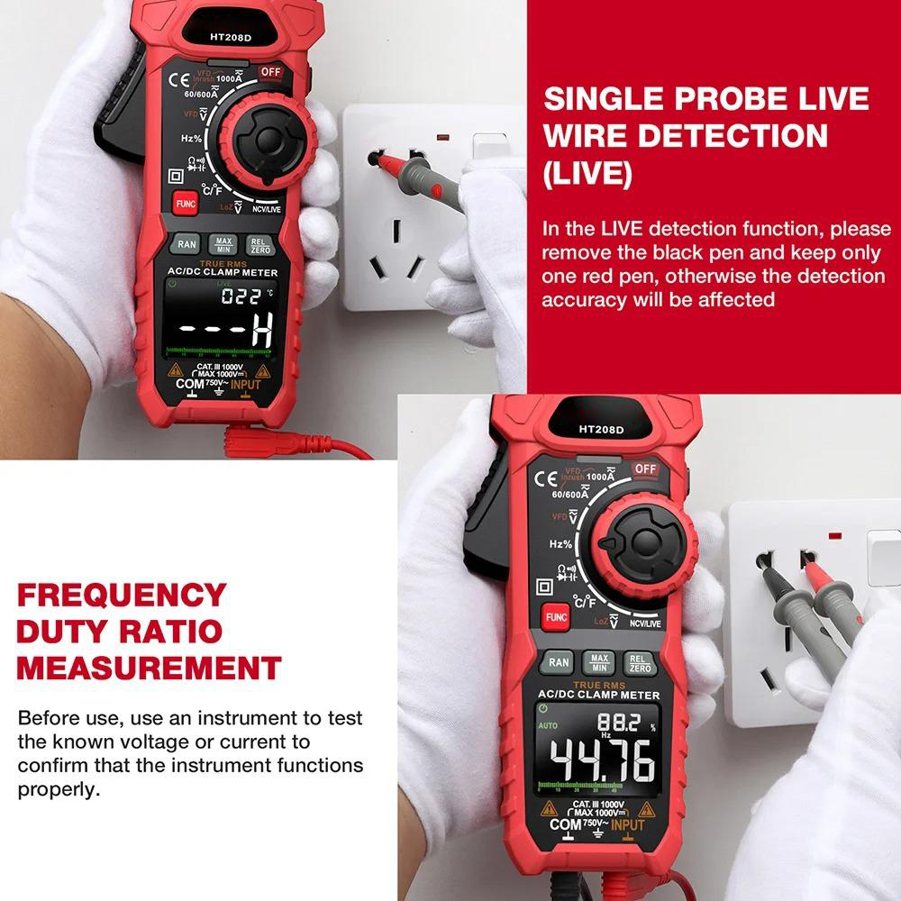 Digital Clamp Meter Multimeter High-Precision DC Voltage and AC Current Measurement Tool with Backlight Flashlight Auto Power-Off Versatile
