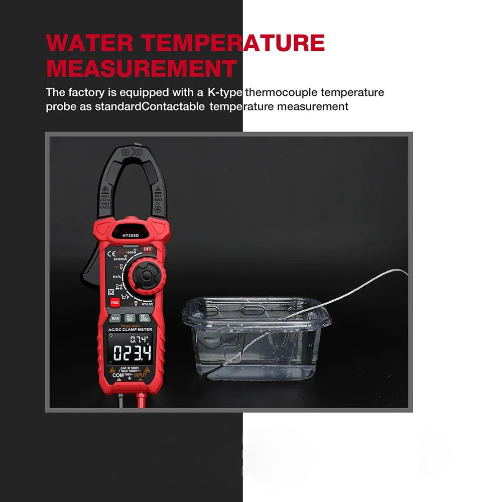 Digital Clamp Meter Multimeter High-Precision DC Voltage and AC Current Measurement Tool with Backlight Flashlight Auto Power-Off Versatile