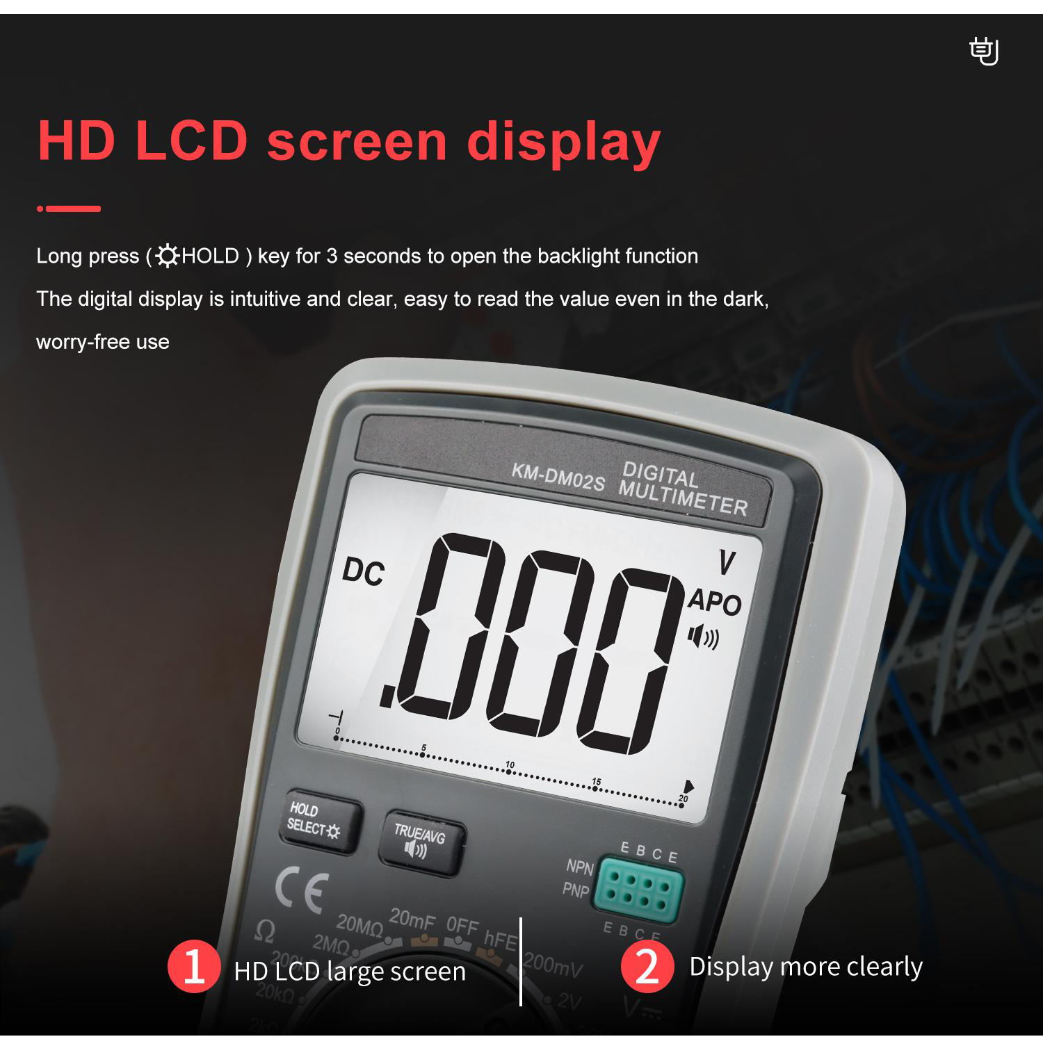 KM-DM02S Digital Multimeter with Voice Broadcast True RMS Measurement Non-Contact Voltage Detection High Precision Auto-Ranging Multimeter