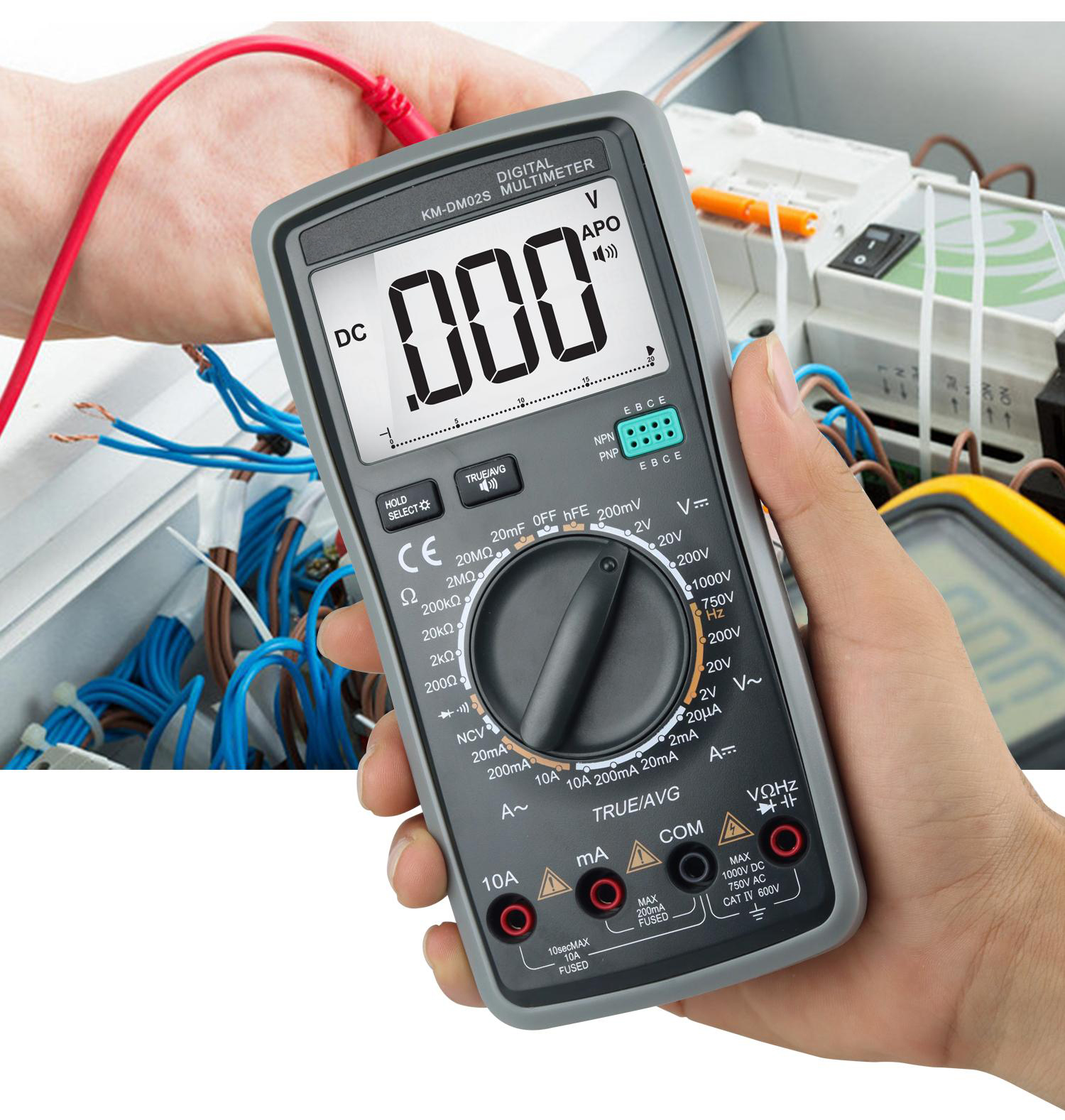 KM-DM02S Digital Multimeter with Voice Broadcast True RMS Measurement Non-Contact Voltage Detection High Precision Auto-Ranging Multimeter
