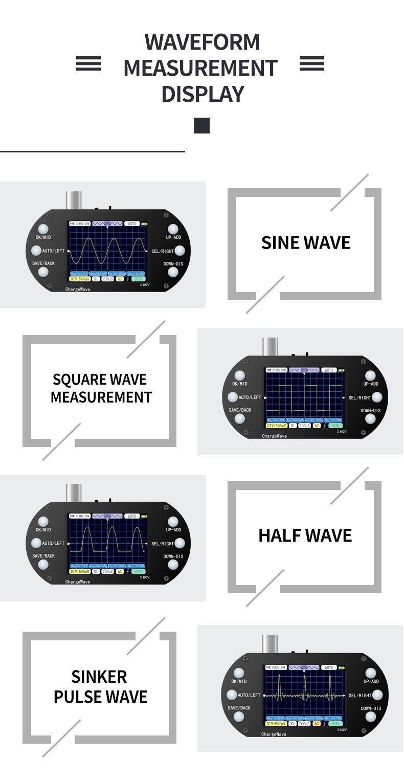 PDS138 Mini Digital Oscilloscope 2.5Mhz Sampling Rate 200Khz Bandwidth Support AUTO 80Khz PWM for Electronic Repair DIY
