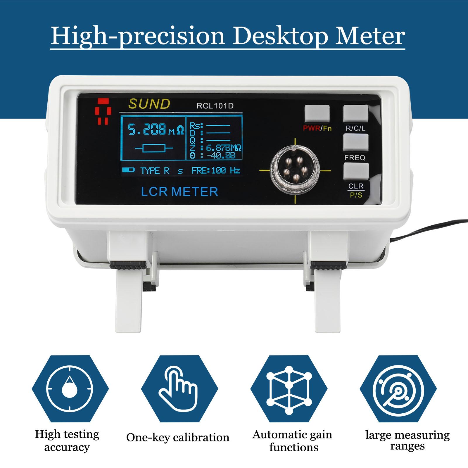 RCL101D 2.5Vrms Desktop Digital LCR Tester 100Hz/1kHz/10kHz Digital Display Bridge with OLED High-Brightness Display