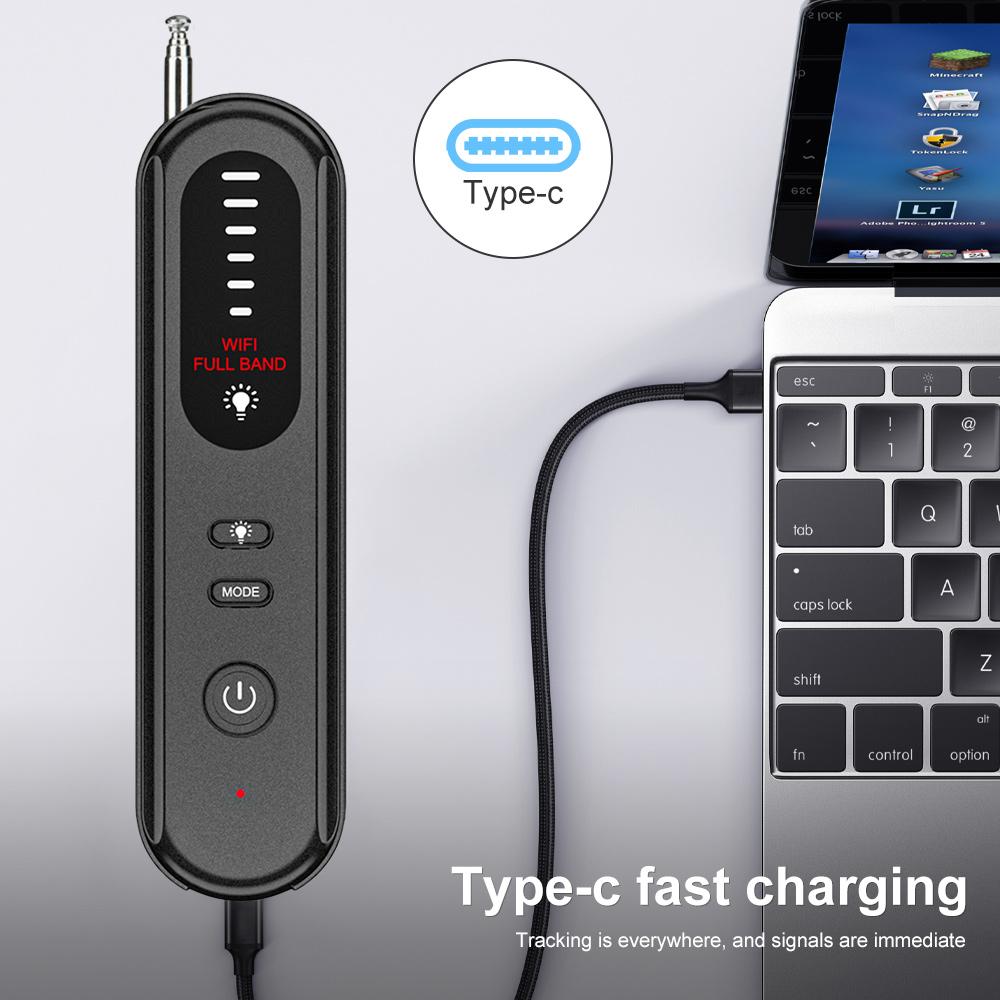 T01 Wireless Detector 5 Gears Adjustable Sensitivity Anti-Spy GPS Car Locator Signal Detection Device 360-Degree Full Range Detection