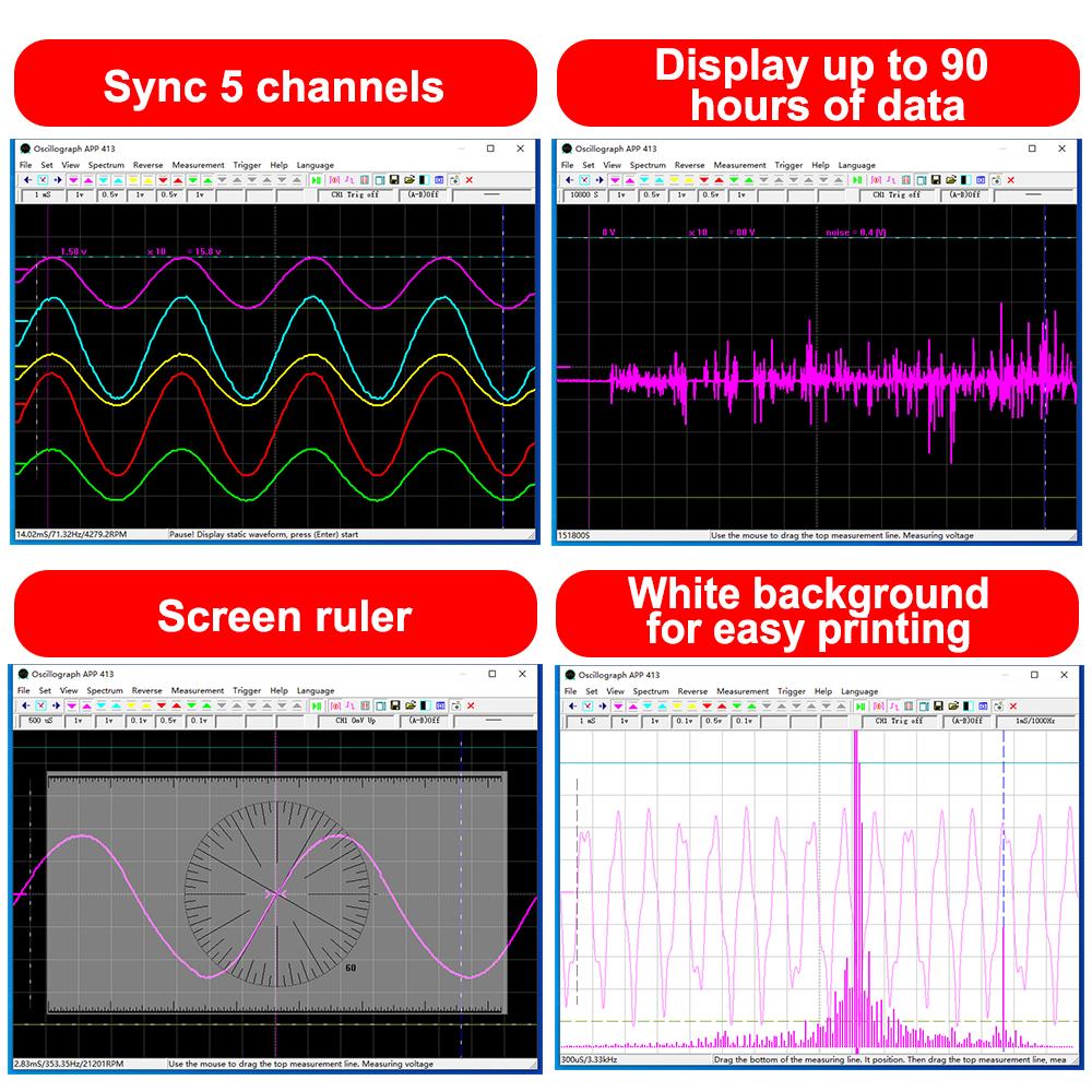 ET601/ET602 Wi-Fi USB 5 Channels Virtual Oscilloscope Wireless Storage Oscilloscope Recorder Car Automobile Repair Tools