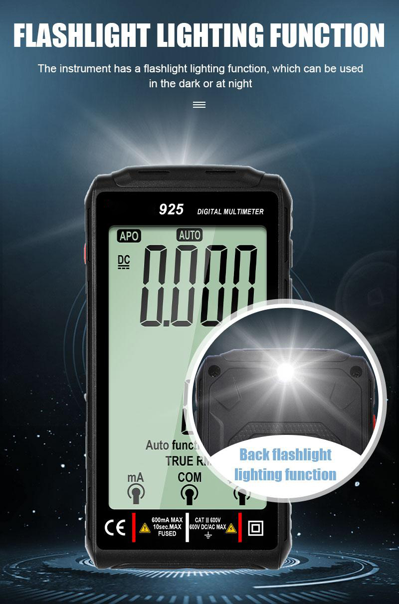 Victor 925 Digital Multimeter Full Screen 10000 Counts LCD Display NCV Diode 500mAh Lithlum Battery Frequence New Smart Tester