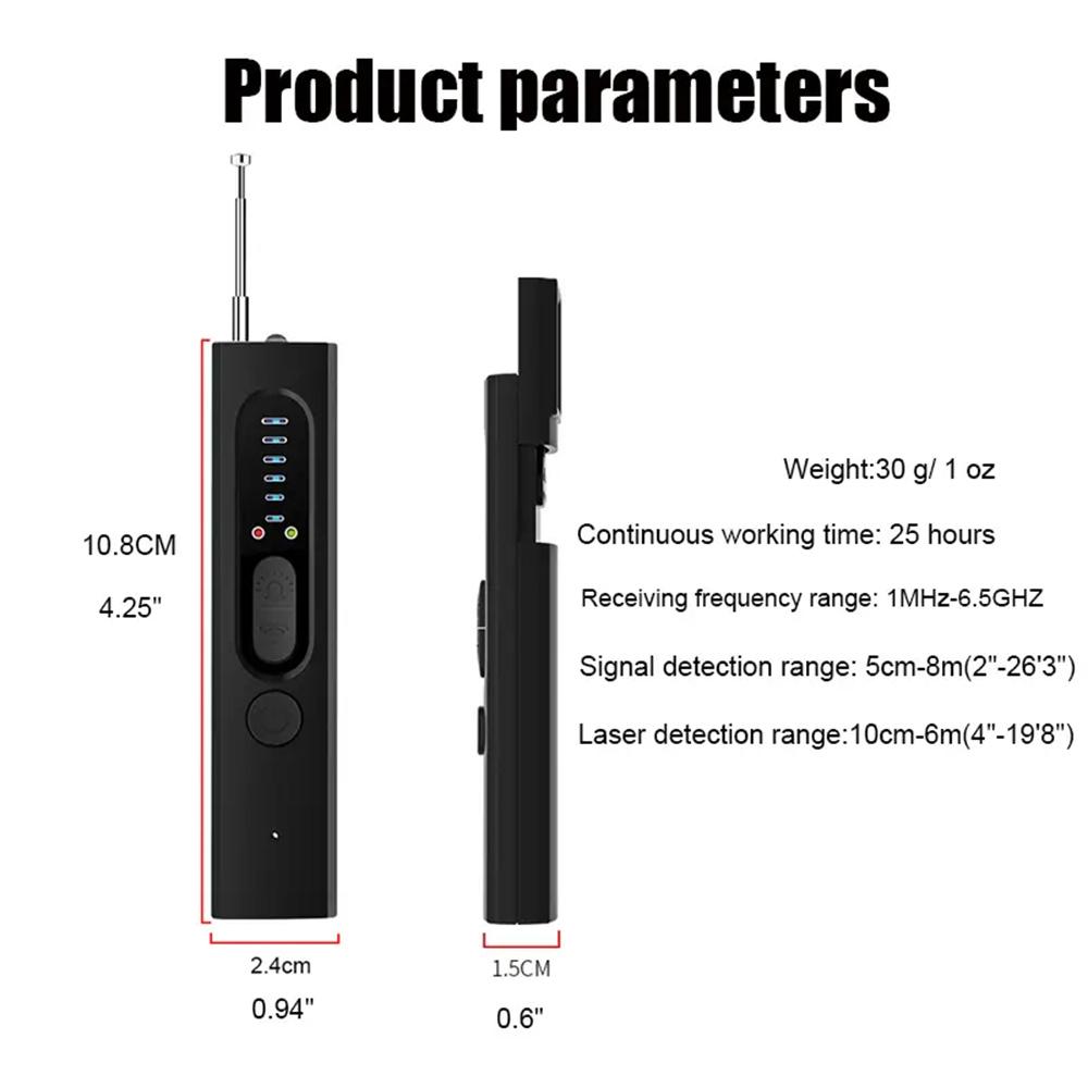 X13 Hide Camera Detector Bug Detector, Listening Device Detector GPS Tracker Detector Bug Sweeper RF Wireless Signal Scanner For Home Office Travel