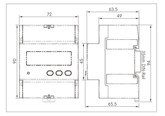 1 Phase DIN Rail Multi-function kWh Energy Meter