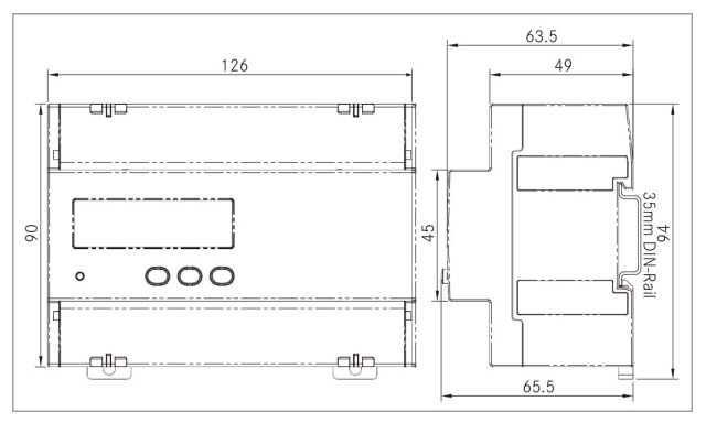 DIN Rail Mounted 3 Phase LCD Display Digital Energy Meter