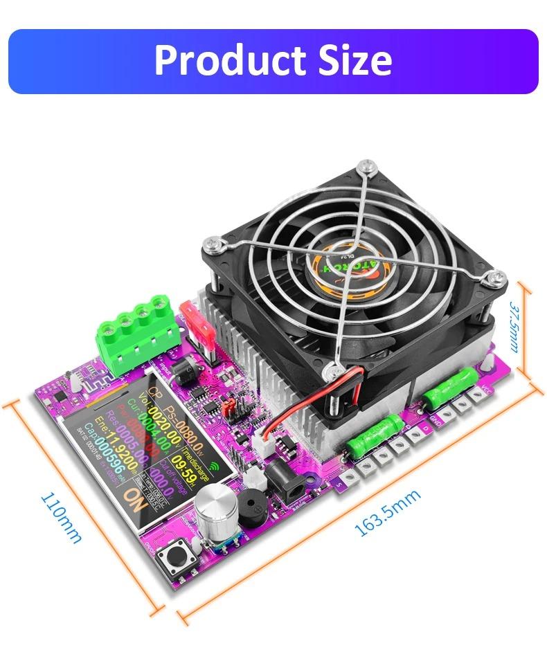 150W Tuya WiFi Smart Power Electronic Load Tester DC USB 18650 Voltage Current 48V Battery Capacity Monitor Tools