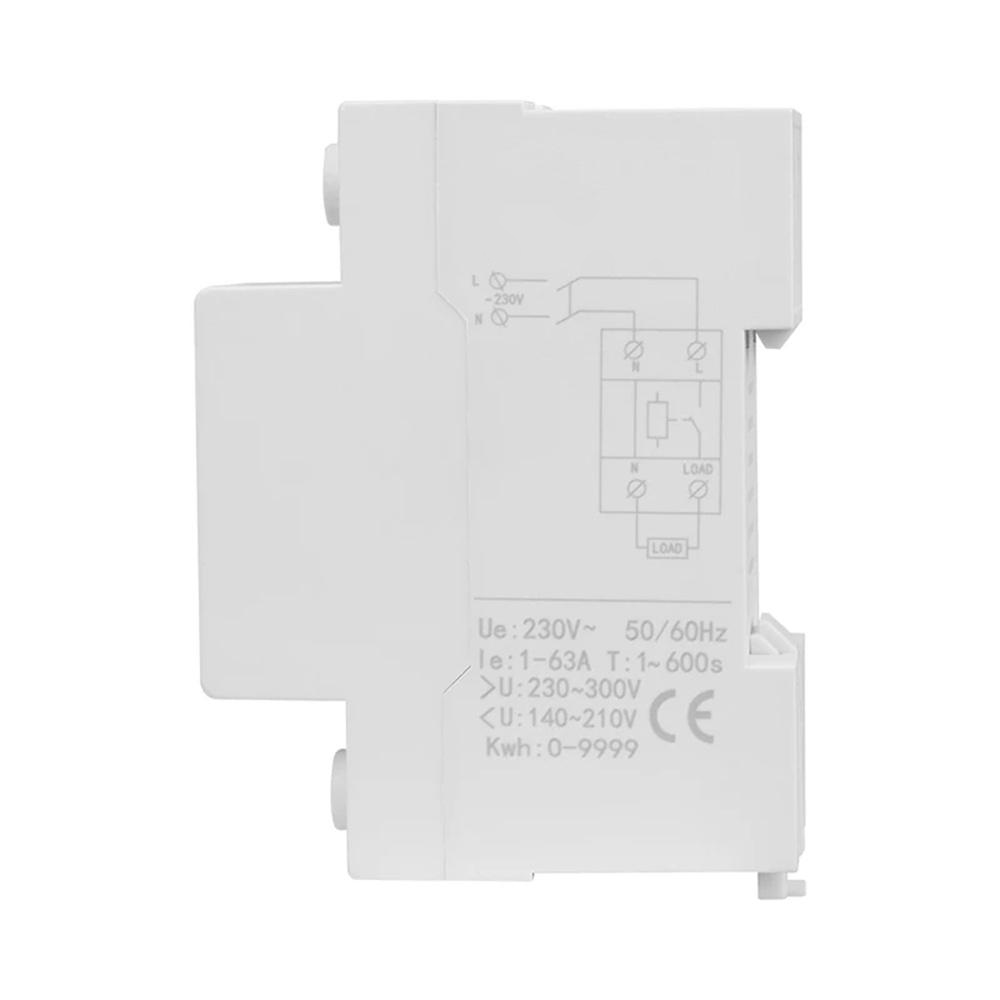 220V 40A/63A Adjustable Voltage Relay with Over Under Voltage Protection Over Current Limit Precision Wattmeter Energy Meter