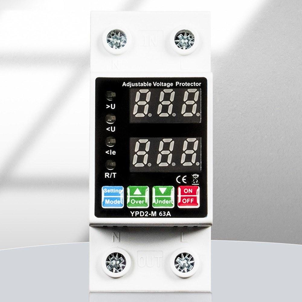 40A 63A Rated Current Automatic Reclosing Protector with Overvoltage Undervoltage Overcurrent Protection Real-Time Dual Digital Display
