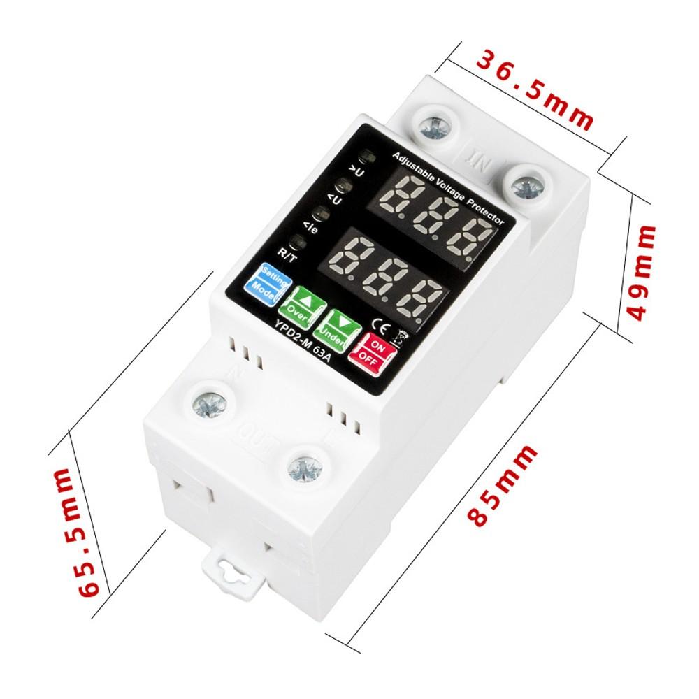 40A 63A Rated Current Automatic Reclosing Protector with Overvoltage Undervoltage Overcurrent Protection Real-Time Dual Digital Display