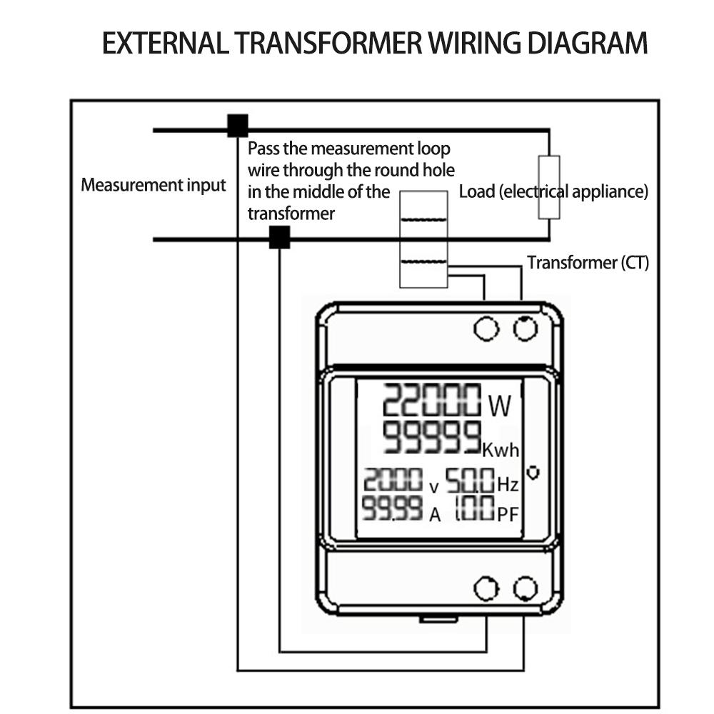 ET32-669 High Precision Professional Electrical Meter with Full-view LCD Screen Measures Voltage Current Power Frequency and Power Factor