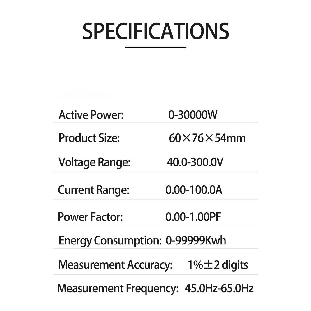 ET32-669 High Precision Professional Electrical Meter with Full-view LCD Screen Measures Voltage Current Power Frequency and Power Factor