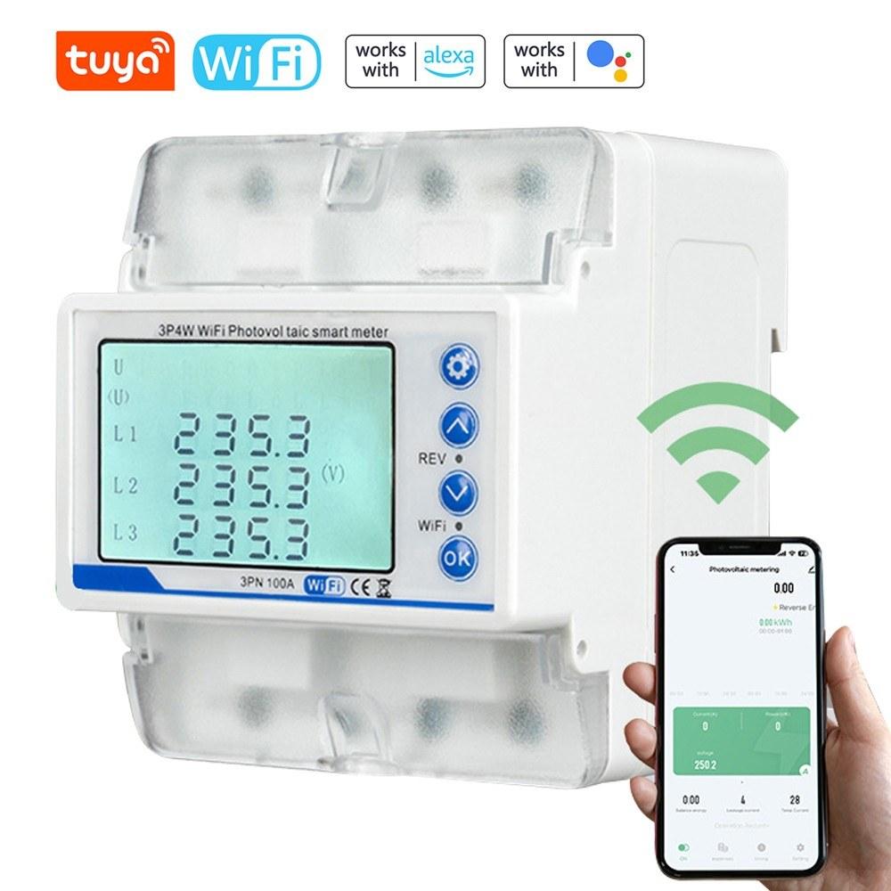 Tuya WiFi 3P4W Photovoltaic Meter Three Phase Reclosure Switch Intelligent Reclosing Protector