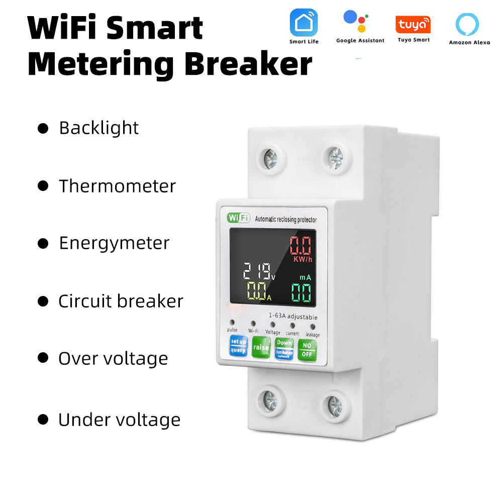 Intelligent Circuit Breaker with LCD Display App Control, Four Timing Modes Comprehensive Protection System Durable Flame-Retardant Construction