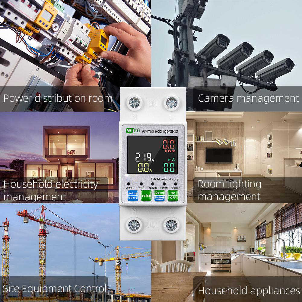 Intelligent Circuit Breaker with LCD Display App Control, Four Timing Modes Comprehensive Protection System Durable Flame-Retardant Construction