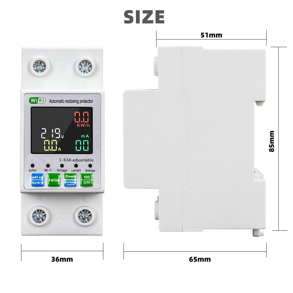 Intelligent Circuit Breaker with LCD Display App Control, Four Timing Modes Comprehensive Protection System Durable Flame-Retardant Construction