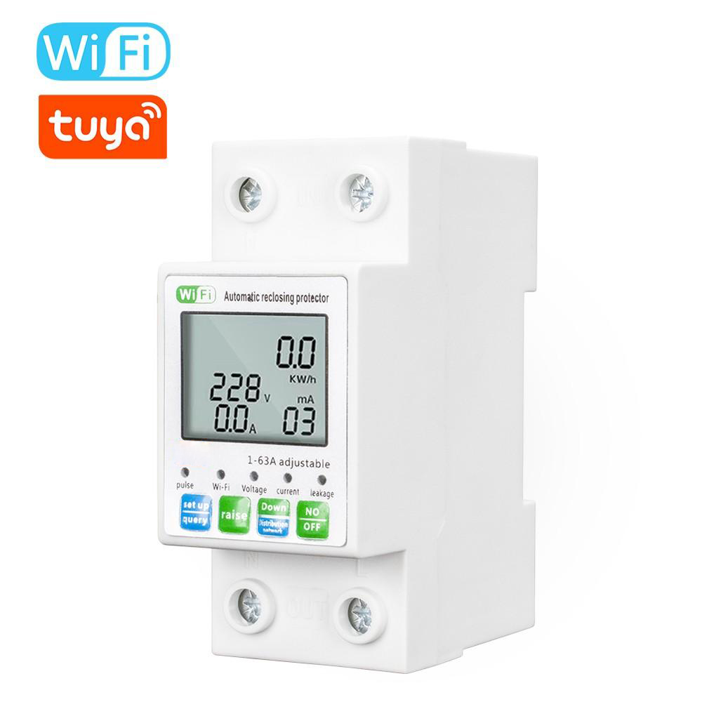 WiFi Intelligent Automatic Reclosing Protector Multifunctional Current Voltage Monitoring Meter LCD Display Switch Power Meter Protections