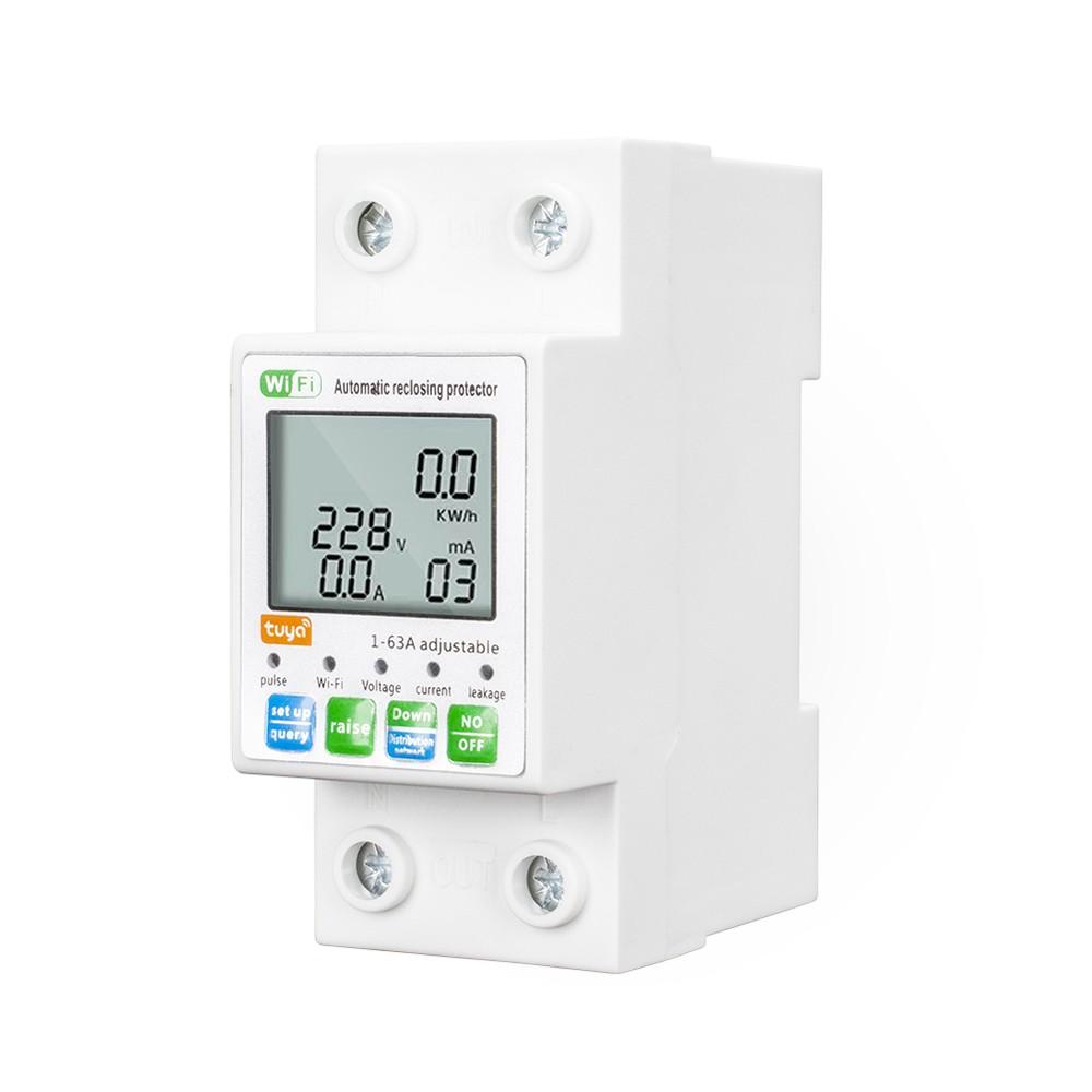 WiFi Intelligent Automatic Reclosing Protector Multifunctional Current Voltage Monitoring Meter LCD Display Switch Power Meter Protections