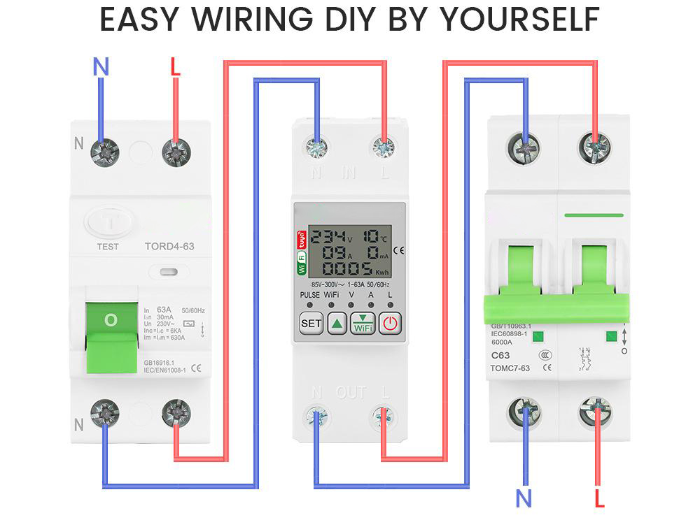 Smart Electric Meter for Home Use Enabled Remote Control Real-Time Display Adjustable Over and Under-voltage Protection Over-current