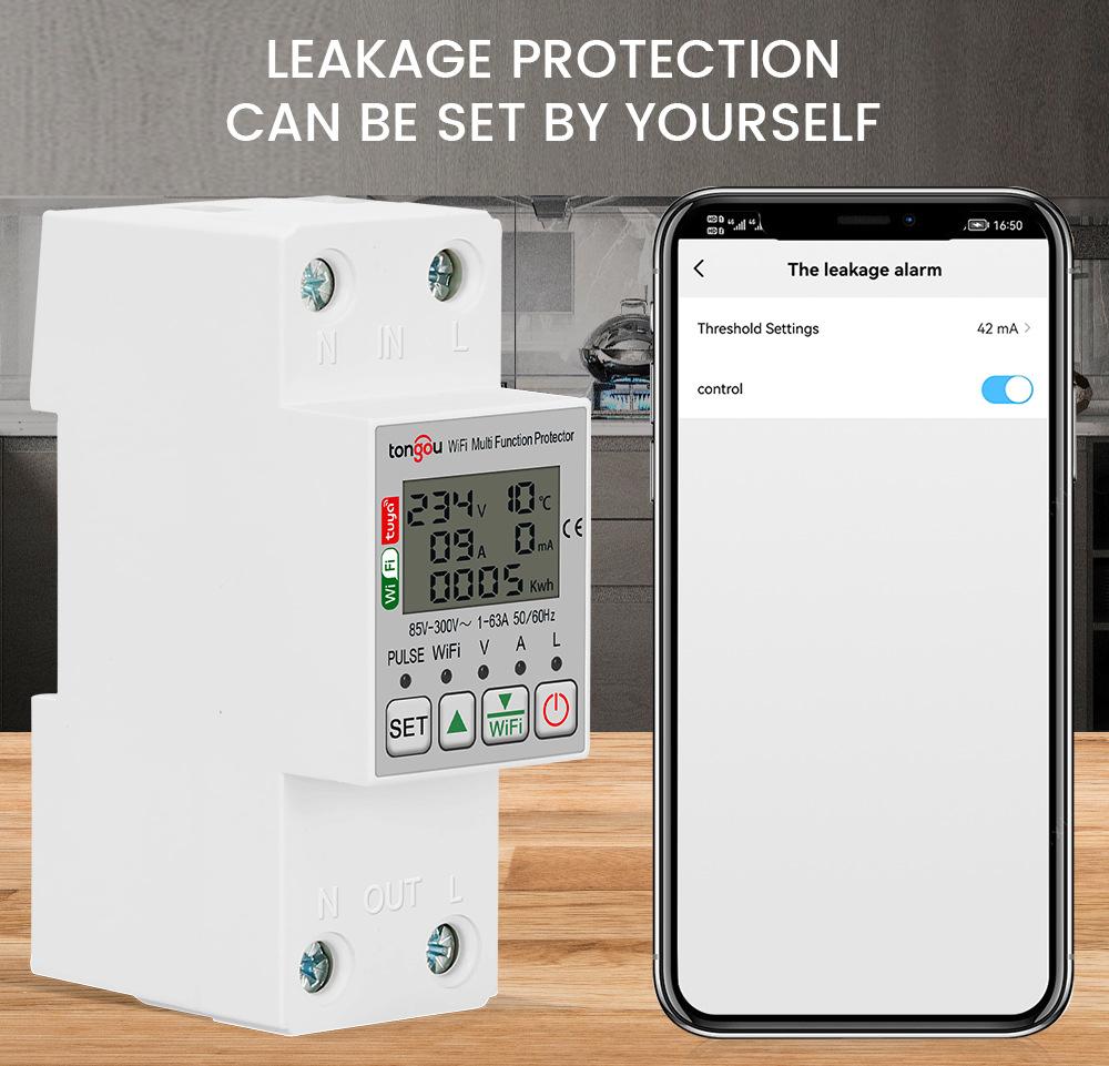 Smart Electric Meter for Home Use Enabled Remote Control Real-Time Display Adjustable Over and Under-voltage Protection Over-current