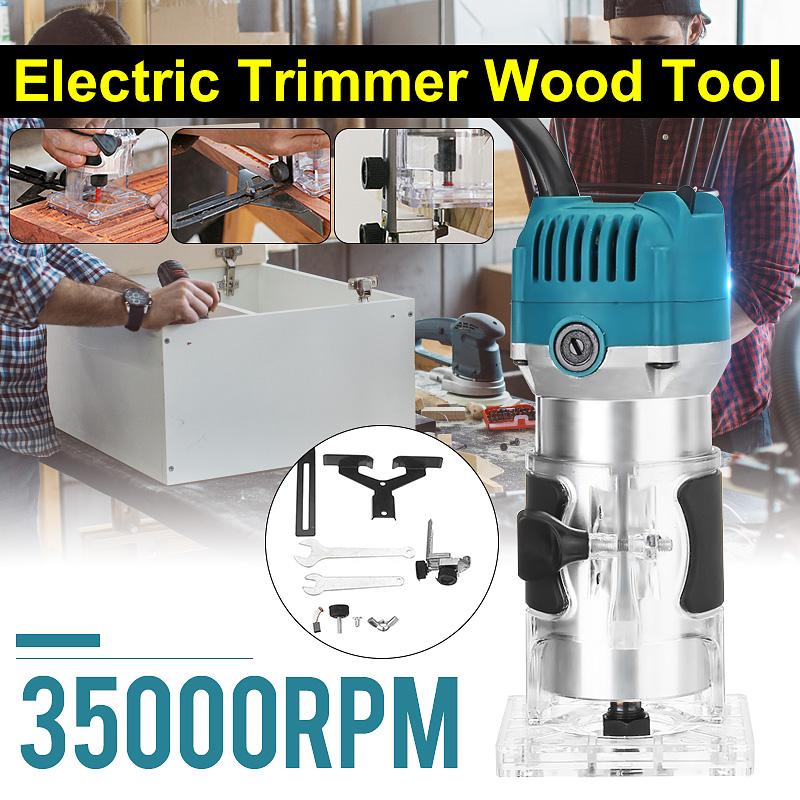 1100W 220V Electric Hand Trimmer 35000RPM Corded Wood Laminate Palm Router Electric Trimmer Wood Tool