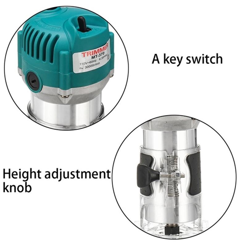 1100W 220V Electric Hand Trimmer 35000RPM Corded Wood Laminate Palm Router Electric Trimmer Wood Tool