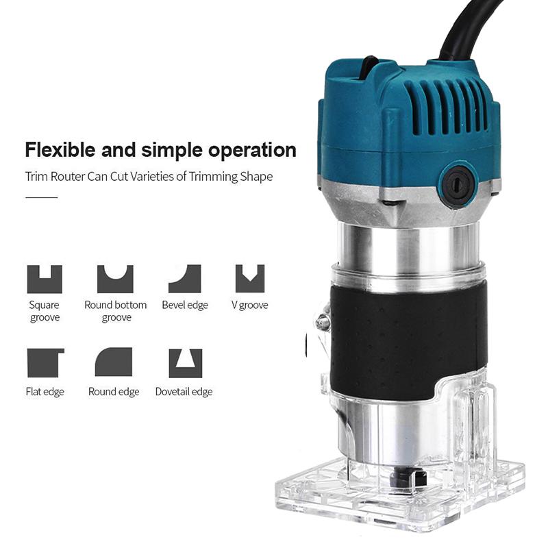 1100W 220V Electric Hand Trimmer 35000RPM Corded Wood Laminate Palm Router Electric Trimmer Wood Tool