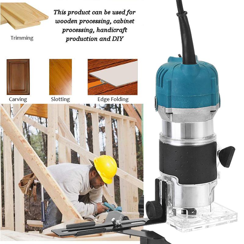 1100W 220V Electric Hand Trimmer 35000RPM Corded Wood Laminate Palm Router Electric Trimmer Wood Tool
