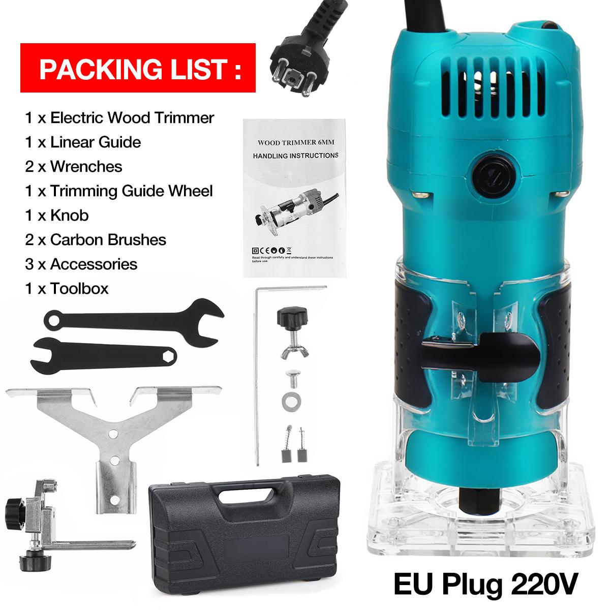 110V/220V 30000RPM Electric Hand Trimmer Router 6.35mm Wood Laminate Palm Joiners Working Cutting Machine