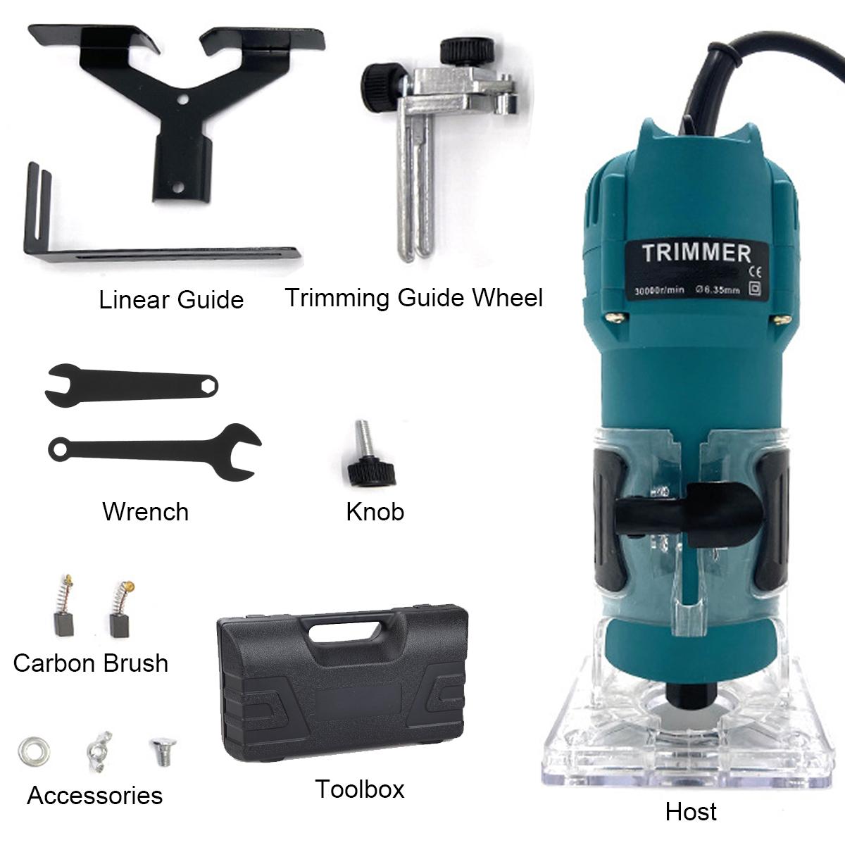 110V/220V 30000RPM Electric Hand Trimmer Router 6.35mm Wood Laminate Palm Joiners Working Cutting Machine