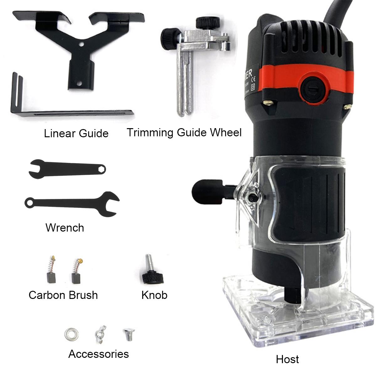 110V/220V 30000RPM Electric Hand Trimmer Router 6.35mm Wood Laminator Palm Joiners Working Cutting Tool