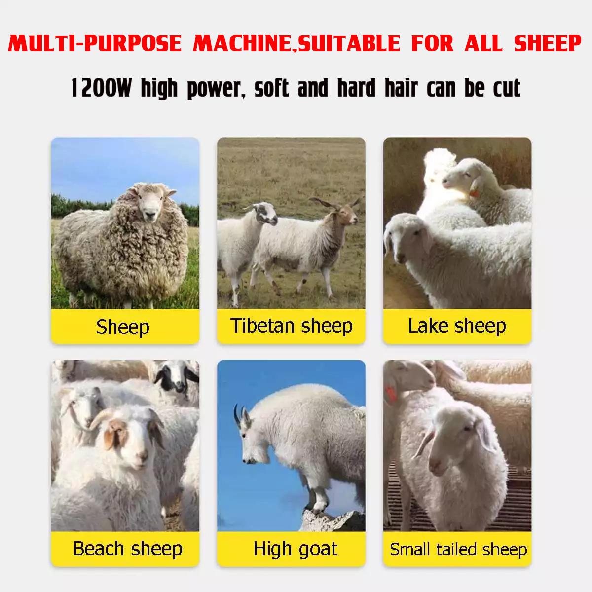 1200W Electric Sheep Shearing Cutter Goat Wool Shaving 6 Speed Adjustment Electric Sheep Shears Clipper Shaving Fur Push Trimmer Tool