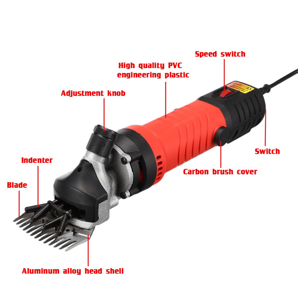 1200W Electric Sheep Shearing Cutter Goat Wool Shaving 6 Speed Adjustment Electric Sheep Shears Clipper Shaving Fur Push Trimmer Tool