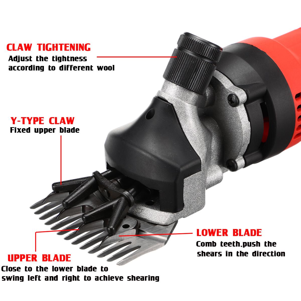 1200W Electric Sheep Shearing Cutter Goat Wool Shaving 6 Speed Adjustment Electric Sheep Shears Clipper Shaving Fur Push Trimmer Tool